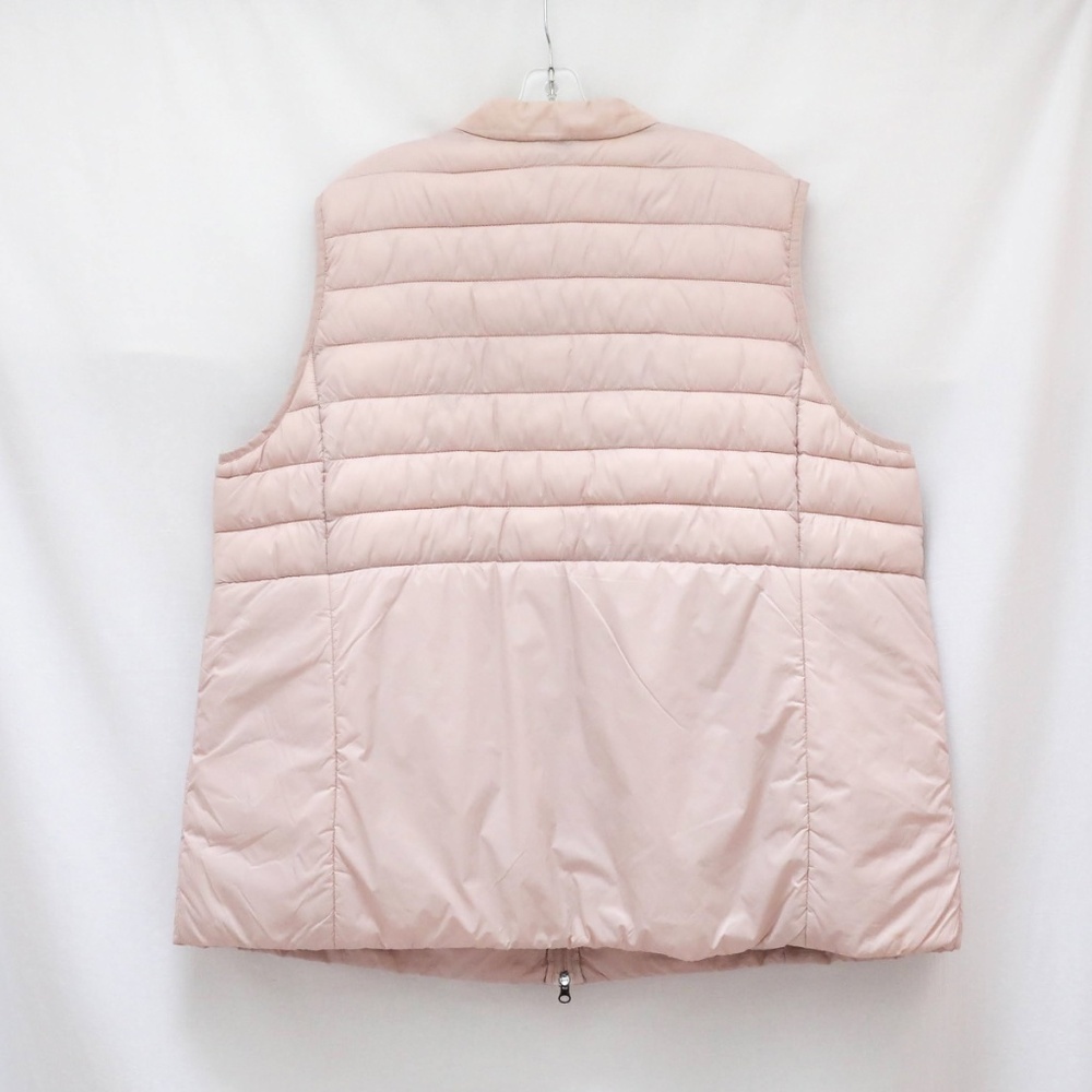Samoon puffer vest warm pastel pink beaded collar 22 fall winter 52 sleeveless - Picture 3 of 7